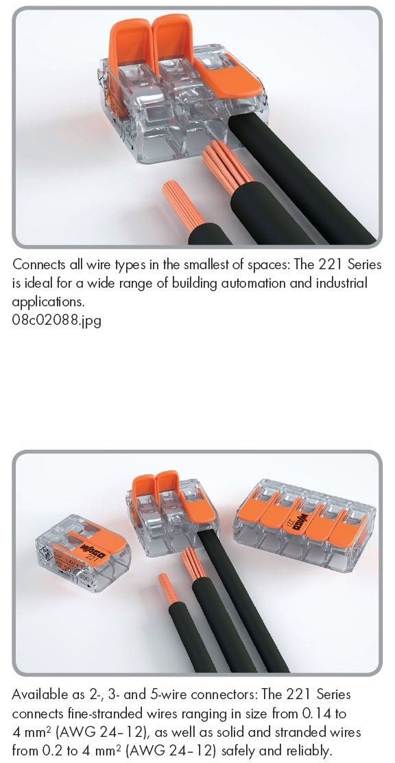 25 pcs WAGO 221-412 COMPACT Splicing Connectors 2 pole Lever Nuts FREE SHIPPING
