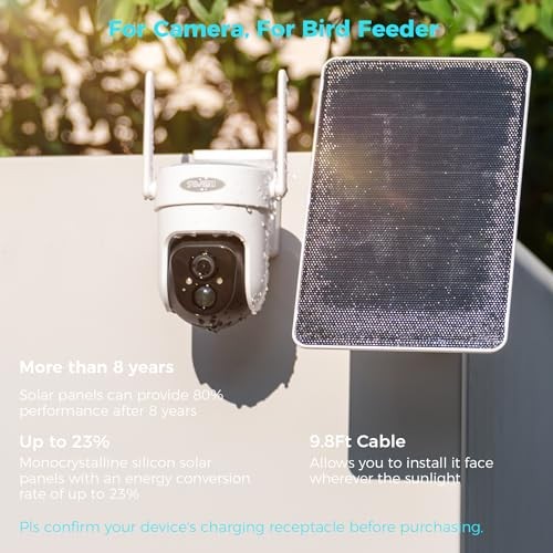 5V 8W Solar Panel for Security 2 Pack AOV USB-C & Micro_USB & DC 3.5mm*1.35mm