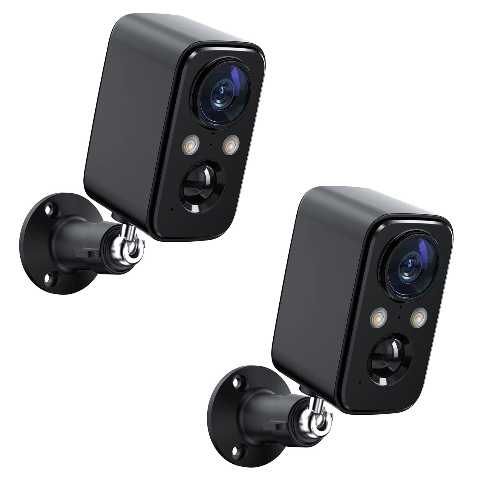 2PCS 1080P Wireless Security Camera 2K WiFi Solar Battery Power Camera Outdoor