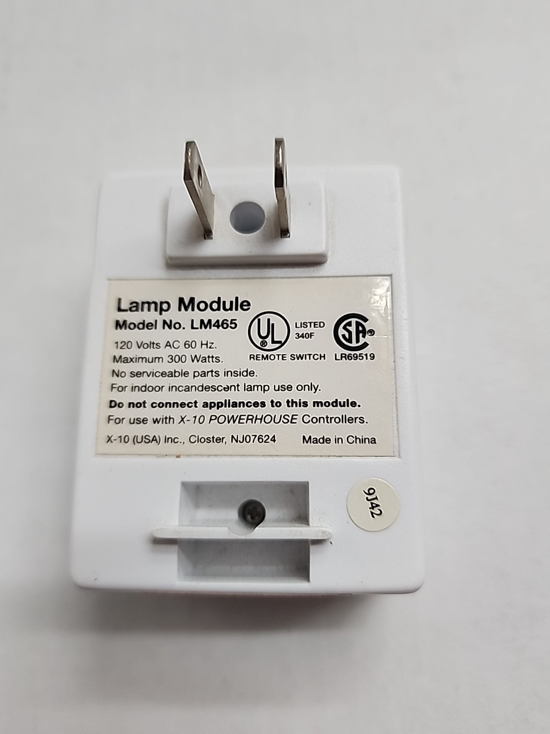 X-10 POWERHOUSE LM465 Lamp Module X10 Protocol Smart Home Compatible