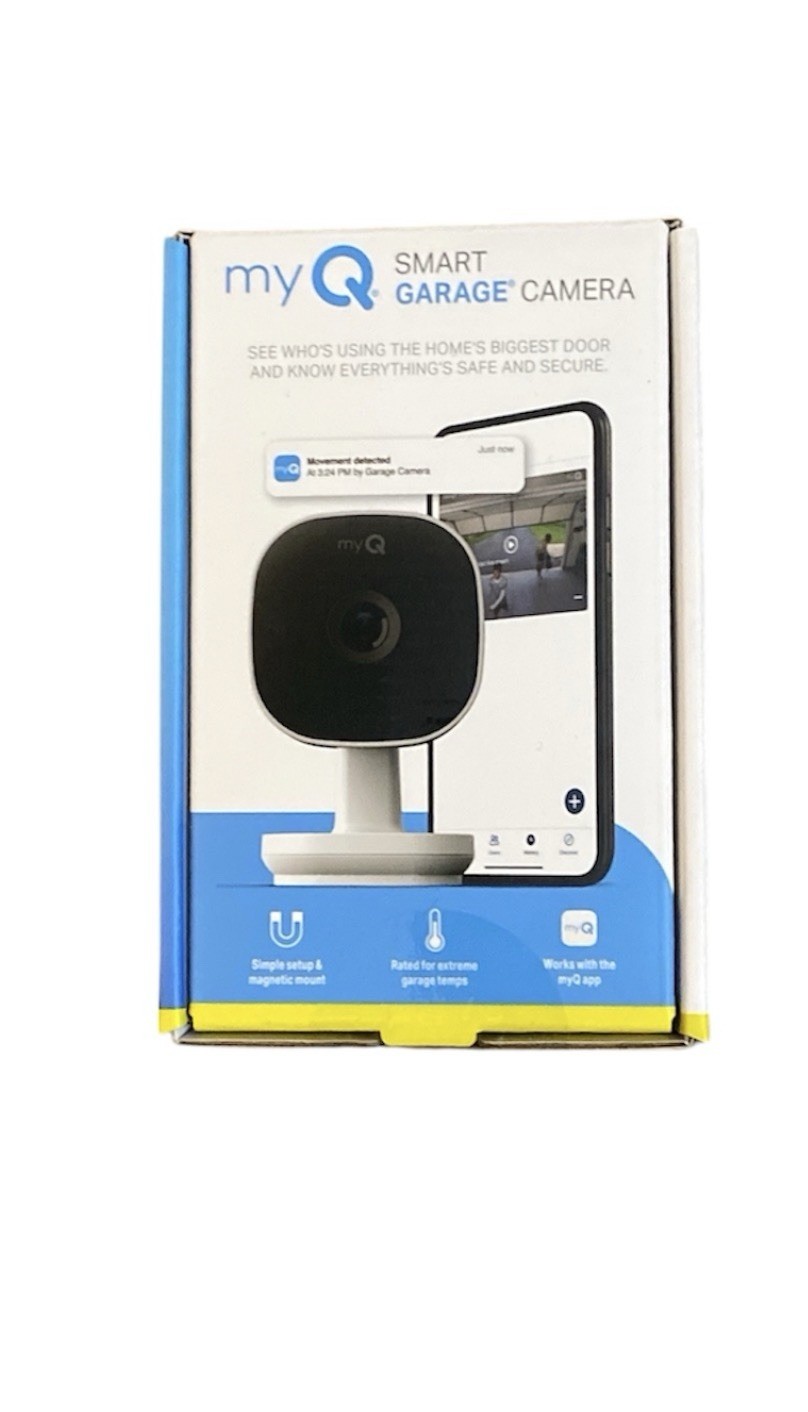 myQ Smart Garage Security Camera – 1080p HD Video, Night Vision, Motion (Sealed)