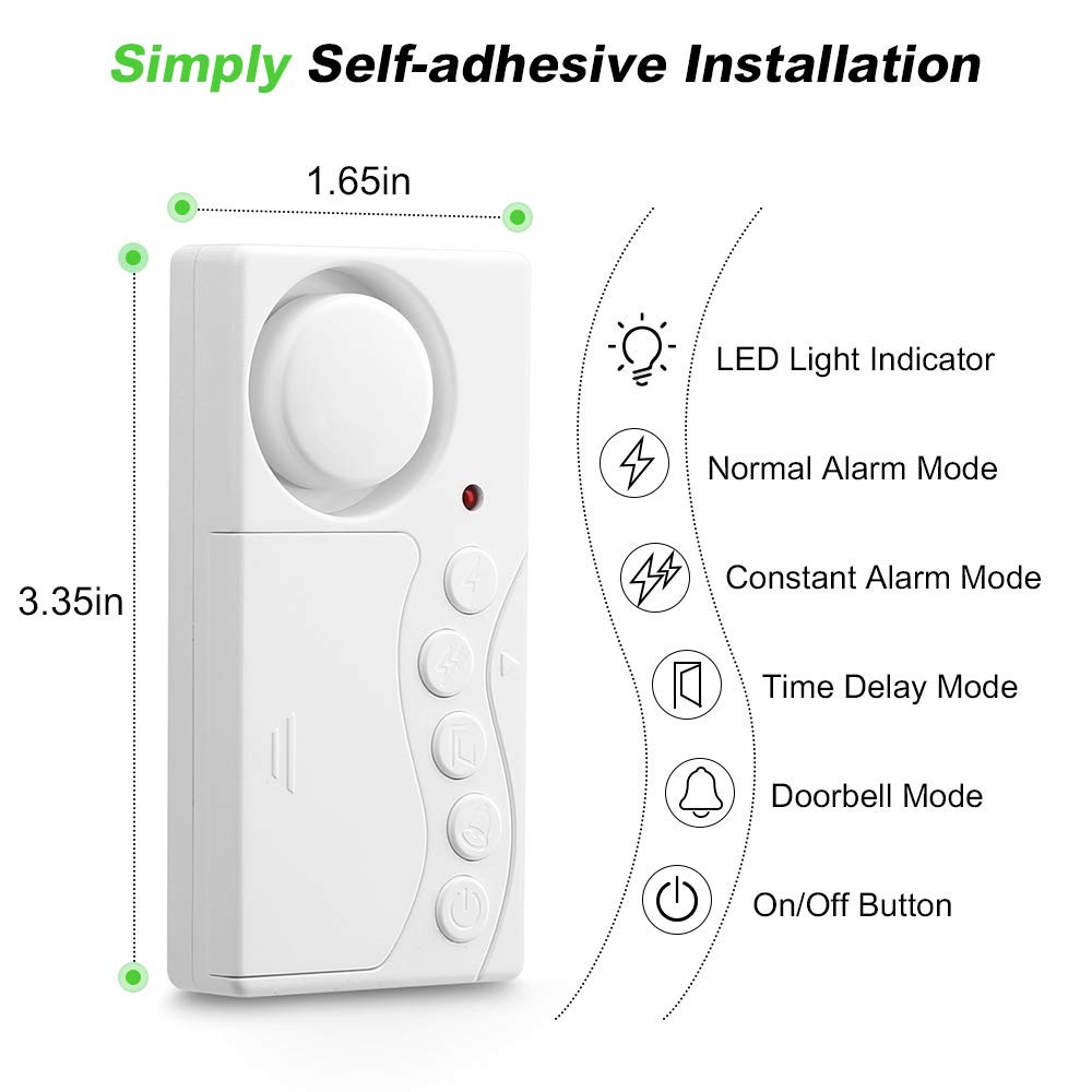 WSDCAM Freezer Door Alarm with Delay When Left Open, 3.4*1.7*0.6 inch, white