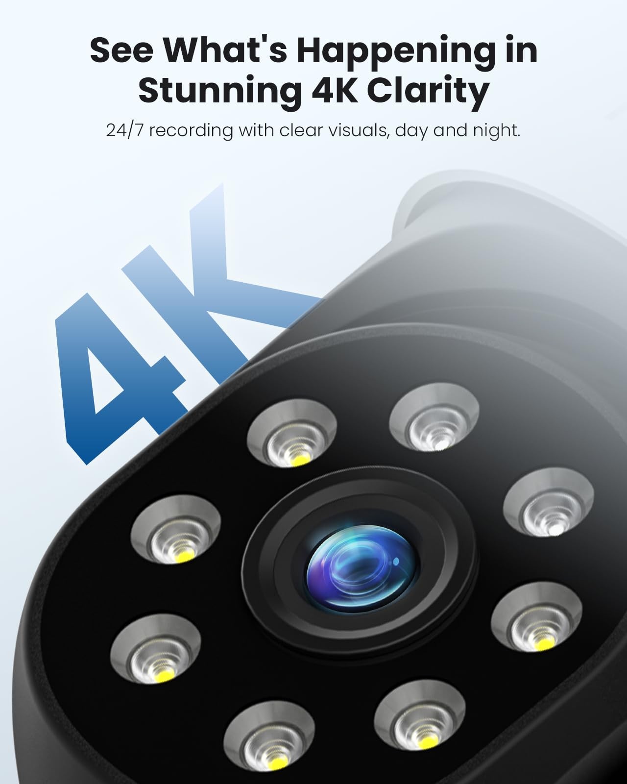 Hiseeu 4K Security Cameras Wireless Outdoor, 8MP 4-Cam Kit, 5G & 4 Cam Kit