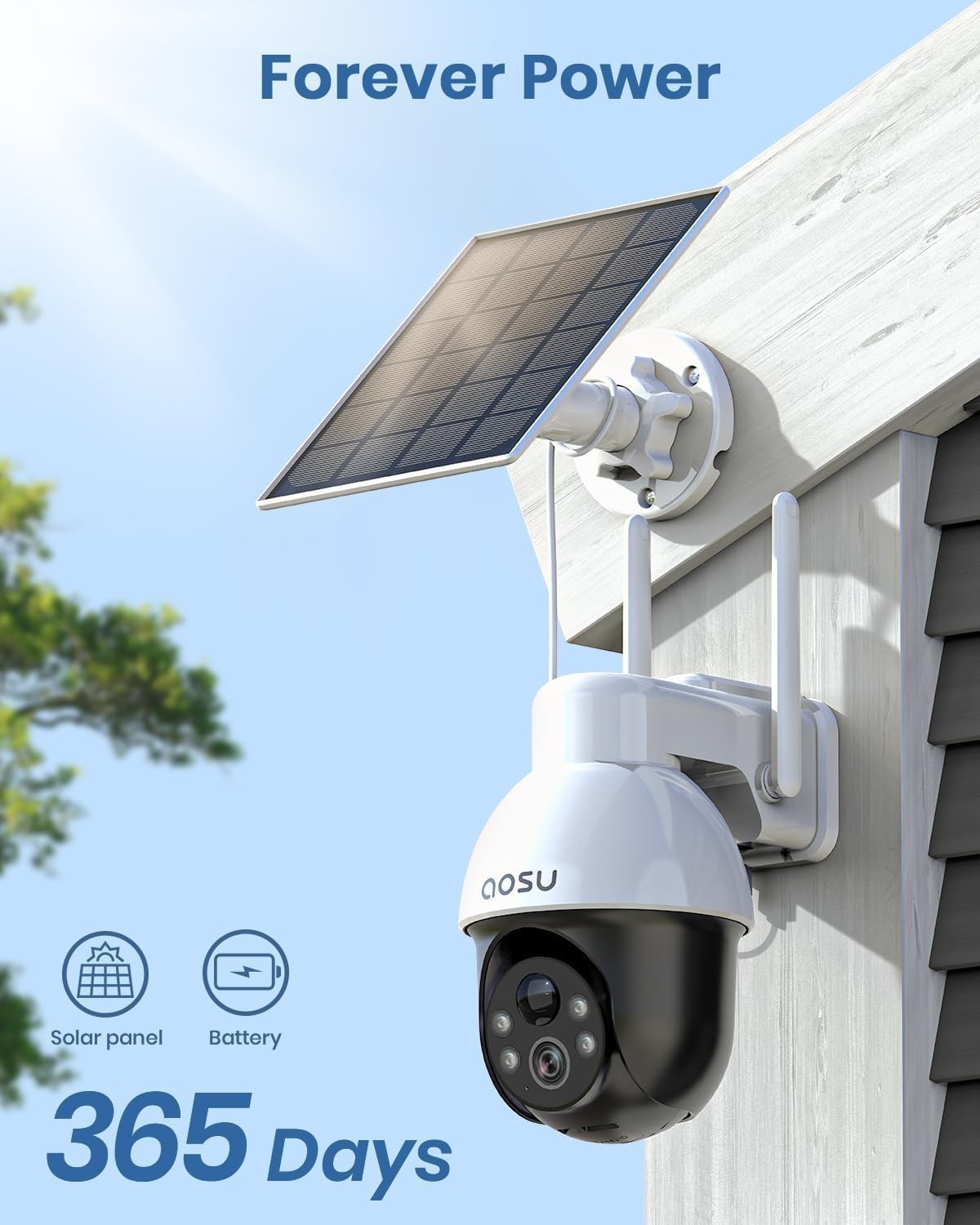 SolarCam D1 SE Solar Security Camera 3K PTZ Wireless Outdoor AI Human Detection