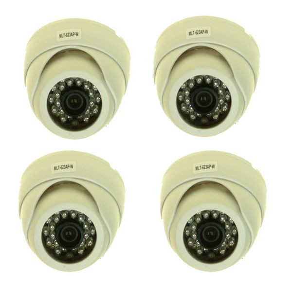 4 x 1/3″ Night Vision IR Color 550tvl CCD CCTV DOME Cameras