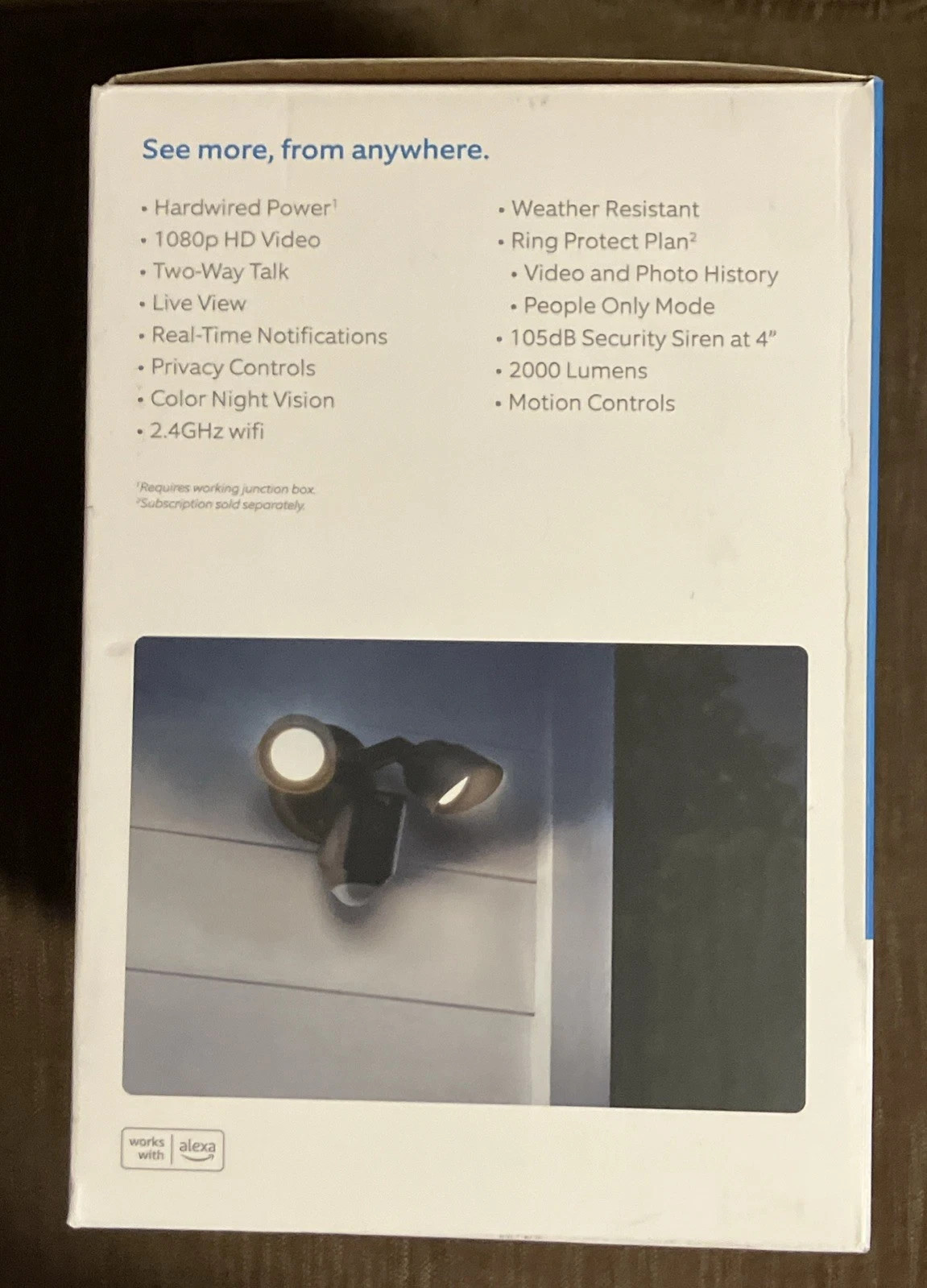 Ring Floodlight Cam Wired Plus Outdoor Wired Full HD Surveillance Camera – Black