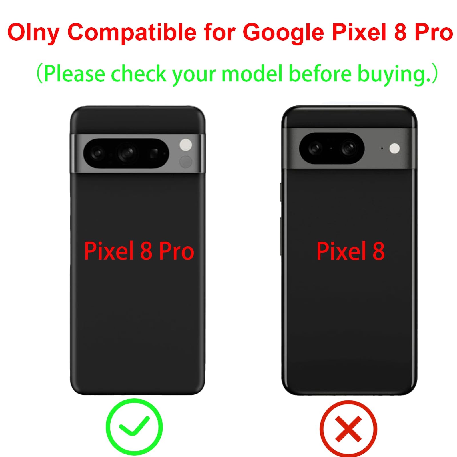 For Pixel 8 Pro Back Rear Camera Lens Glass Replacement for Google black