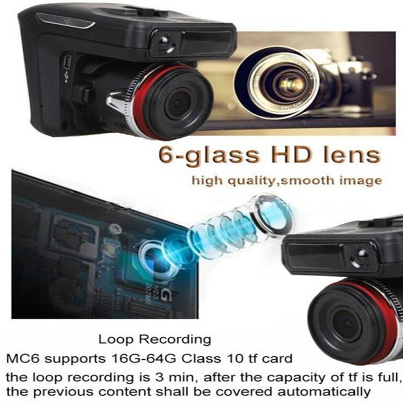 3in1 Laser Radar Detector 2.4″ 1080P HD Car DVR Dash Cam Camera Video Recorders