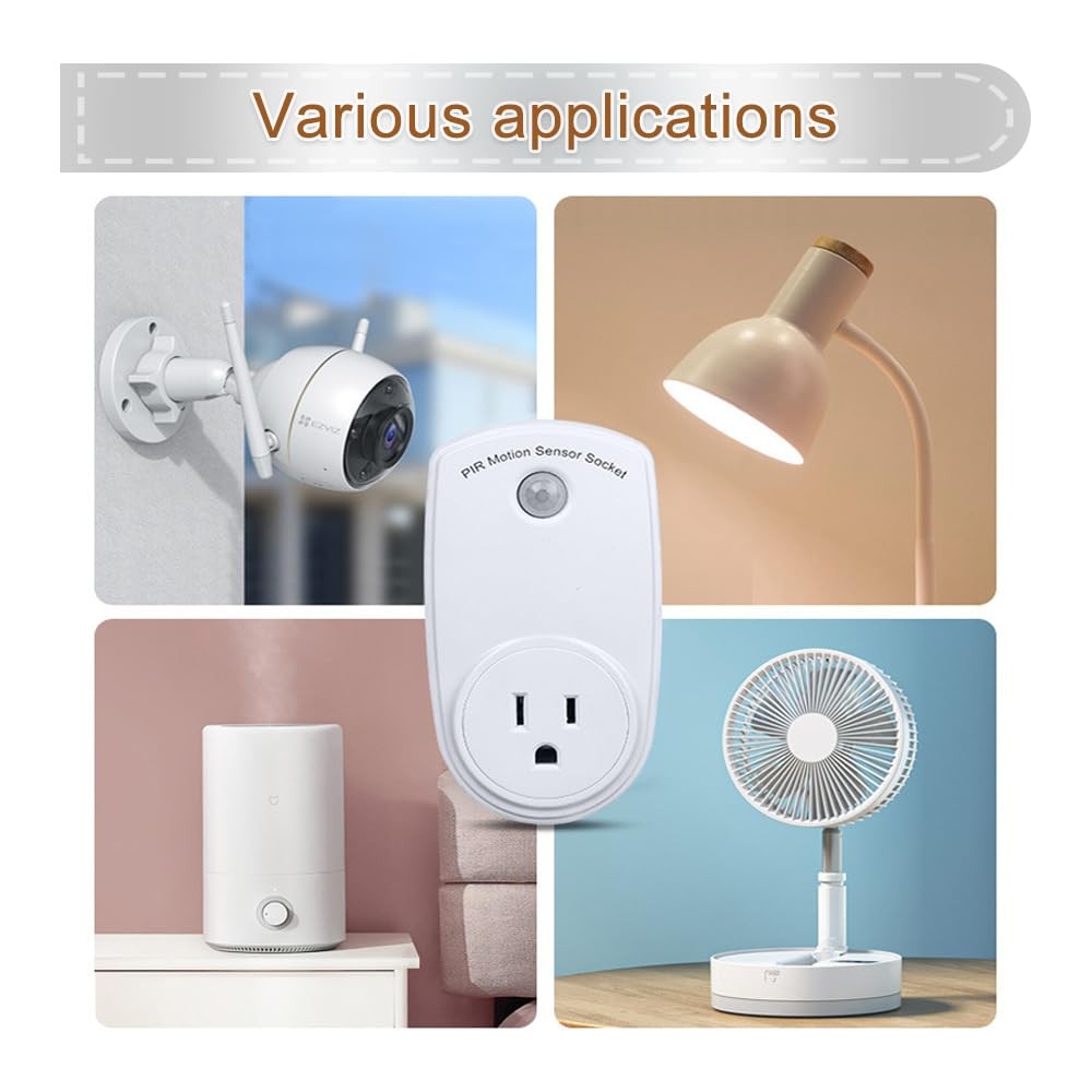 ZORZA 4Pcs Motion Sensor Switch Plug in Motion Sensor Light Socket 120V/60HZ …