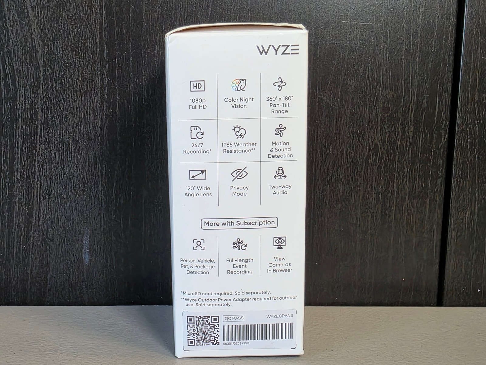 Wyze Cam Pan v3 -White, Color Night Vision, 1080p, Motion & Sound Detection