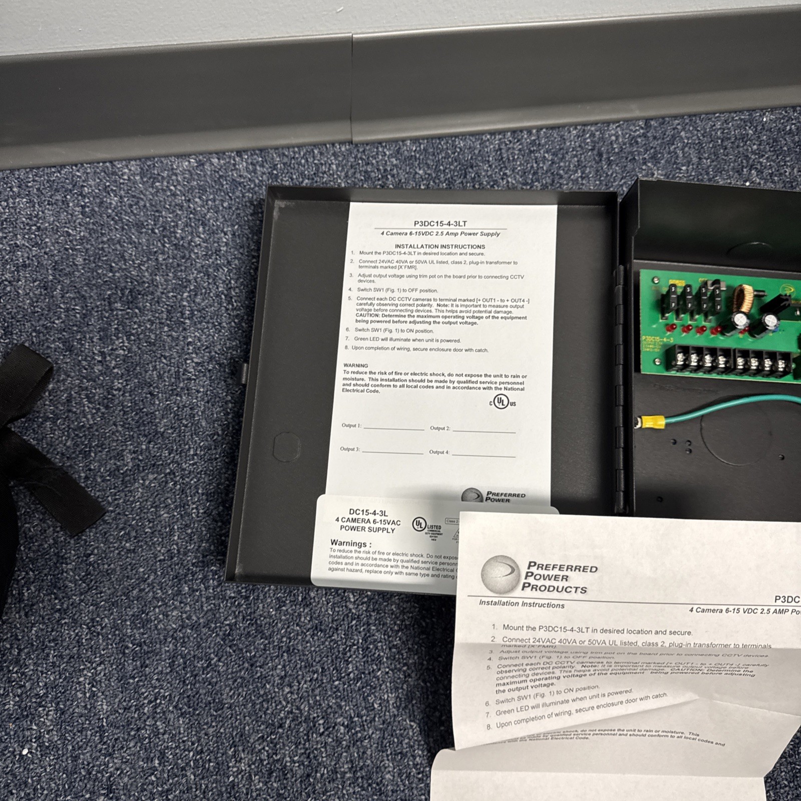 Preferred Power Products Input 24v P3DC15-4-3L Power Supply 6-15vdc New