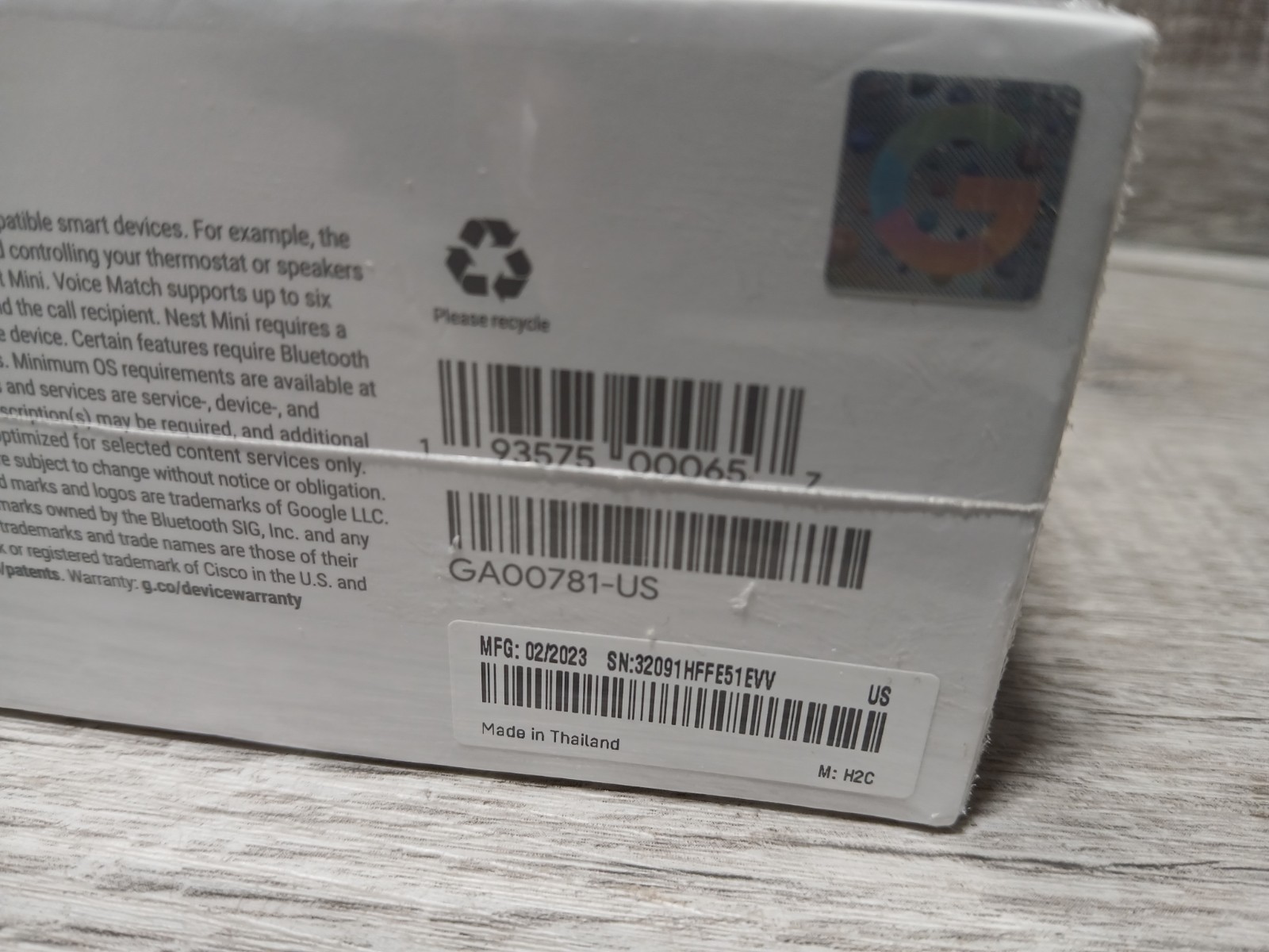 Genuine Google Nest Mini 2nd Generation GA00781-US CHARCOAL Brand New Sealed