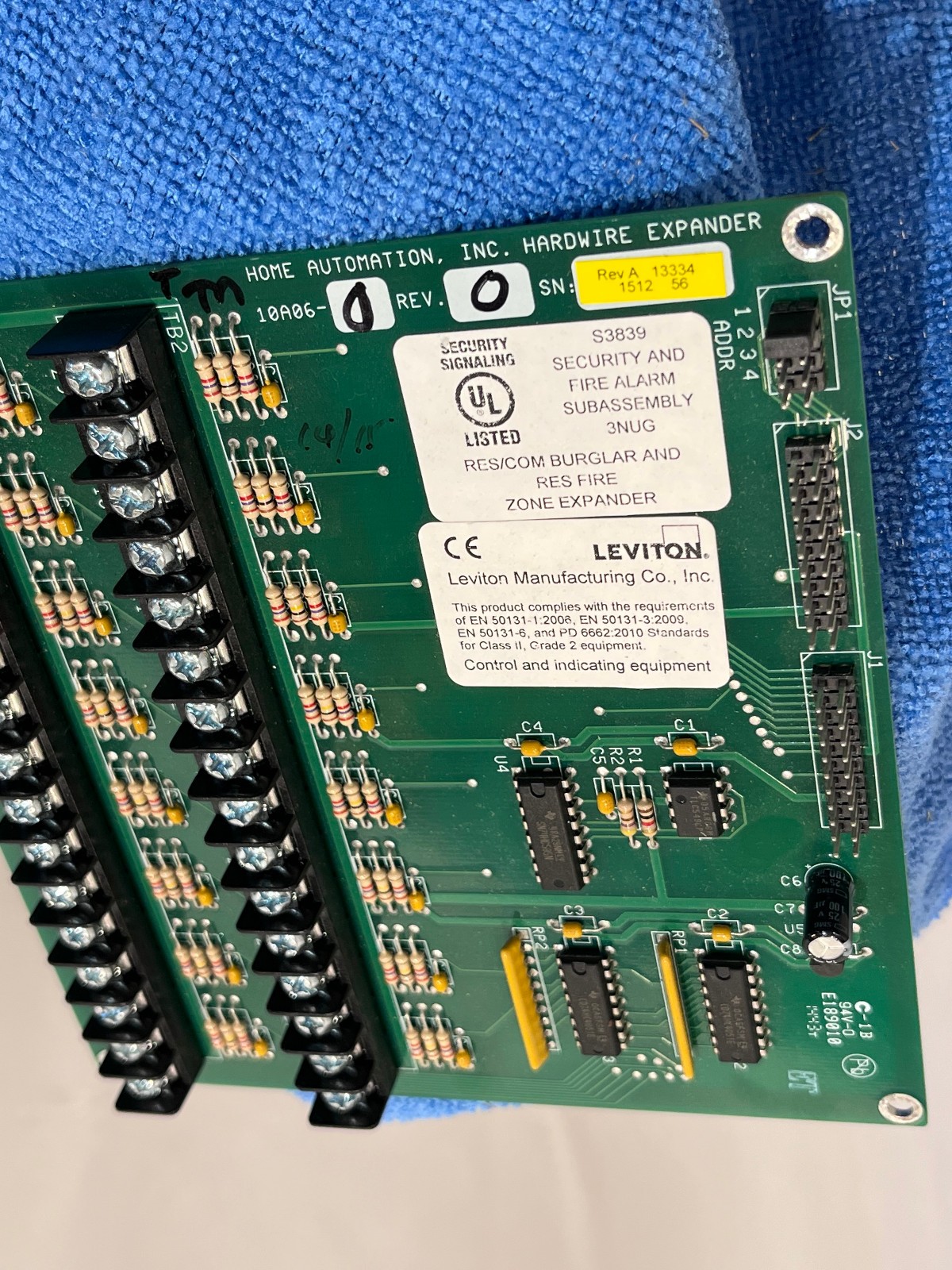 Leviton HAI Omni Pro II 10A06 16-zone hardware expander board – used