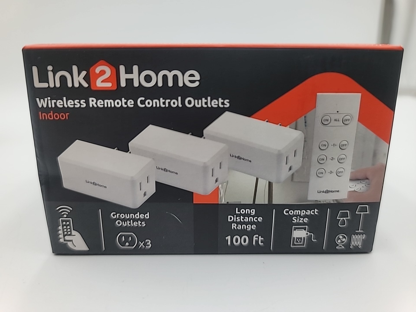 Link2Home Wireless Remote Control Outlets & Countdown Timer Indoor EM-RF300W