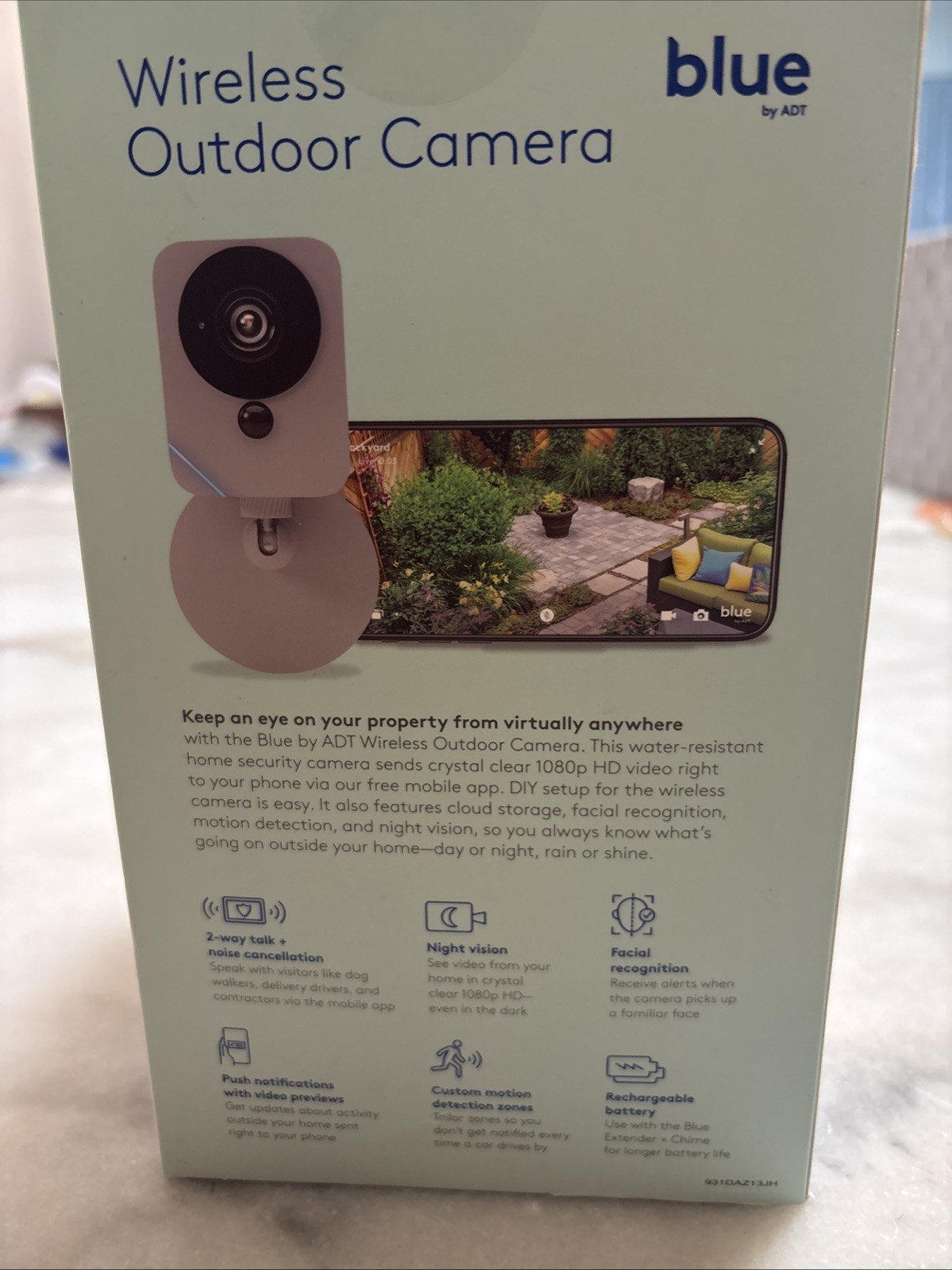 Blue ADT SCE2R0-29 Outdoor Security Camera Wireless Pearl Gray