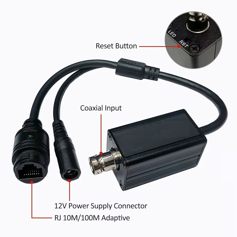Self-Adaption BNC 1080P HD Camera TVI CVI AHD To IP Camera Converter work w/NVR