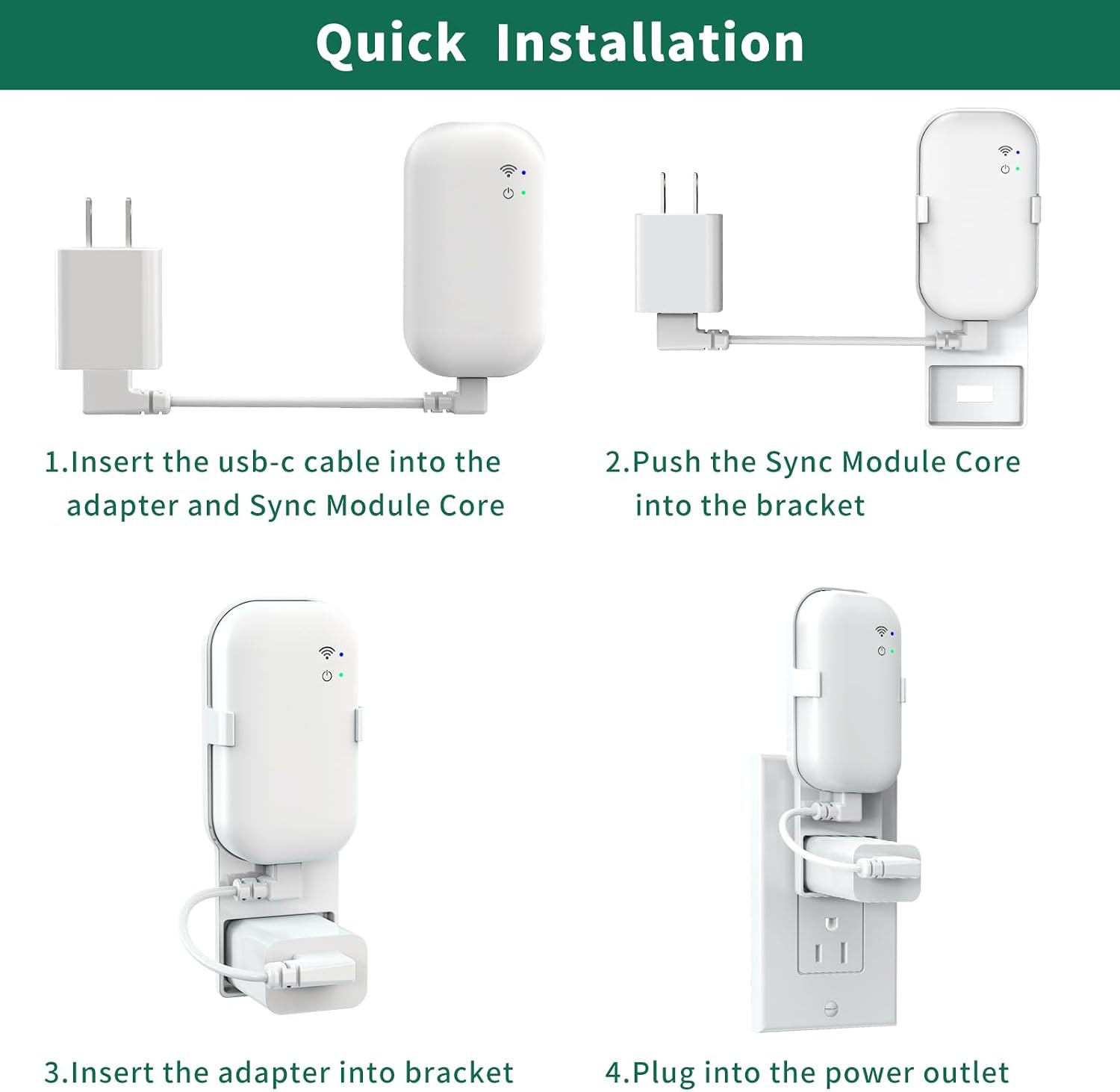 Outlet Wall Mount Compatible with Blink Sync Module Core, Space Saving, No