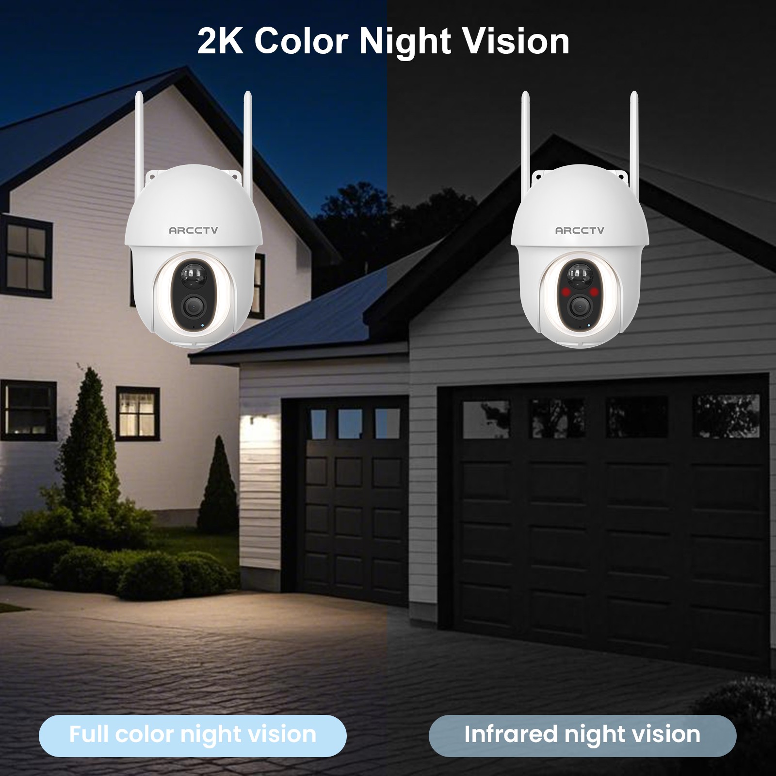 ARCCTV 4MP 4G LTE Cellular Security Camera Solar Outdoor PTZ Color Night Vision