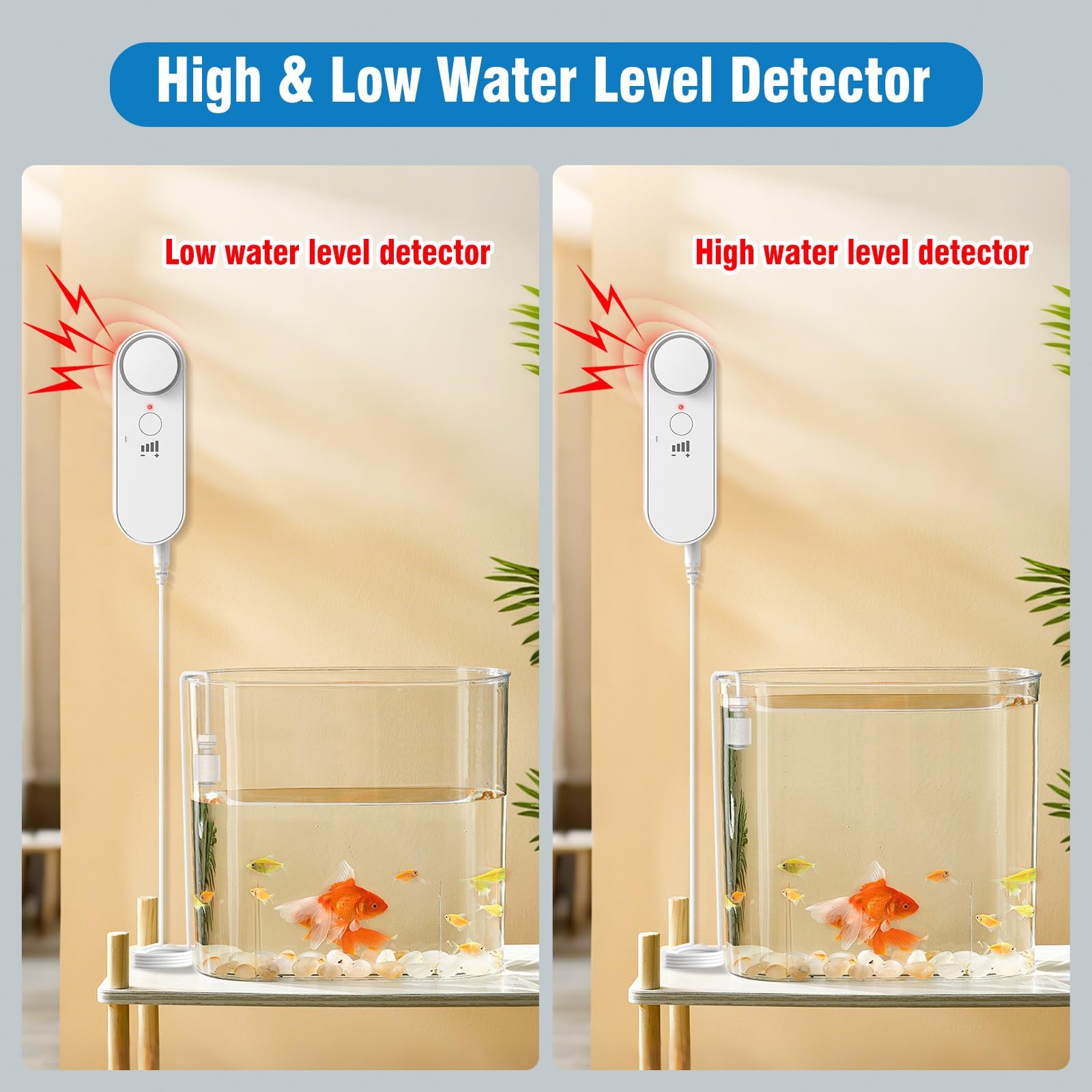 High / Low Water Level Sensor 100 dB Sump Pump Alarm, Water Level Detector wi…