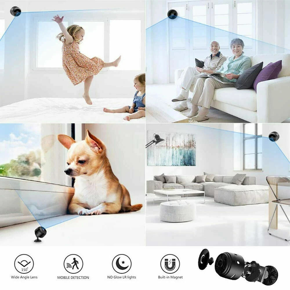 1080P WiFi Mini Security Camera Magnetic 2.4GHz Micro SD Night Vision
