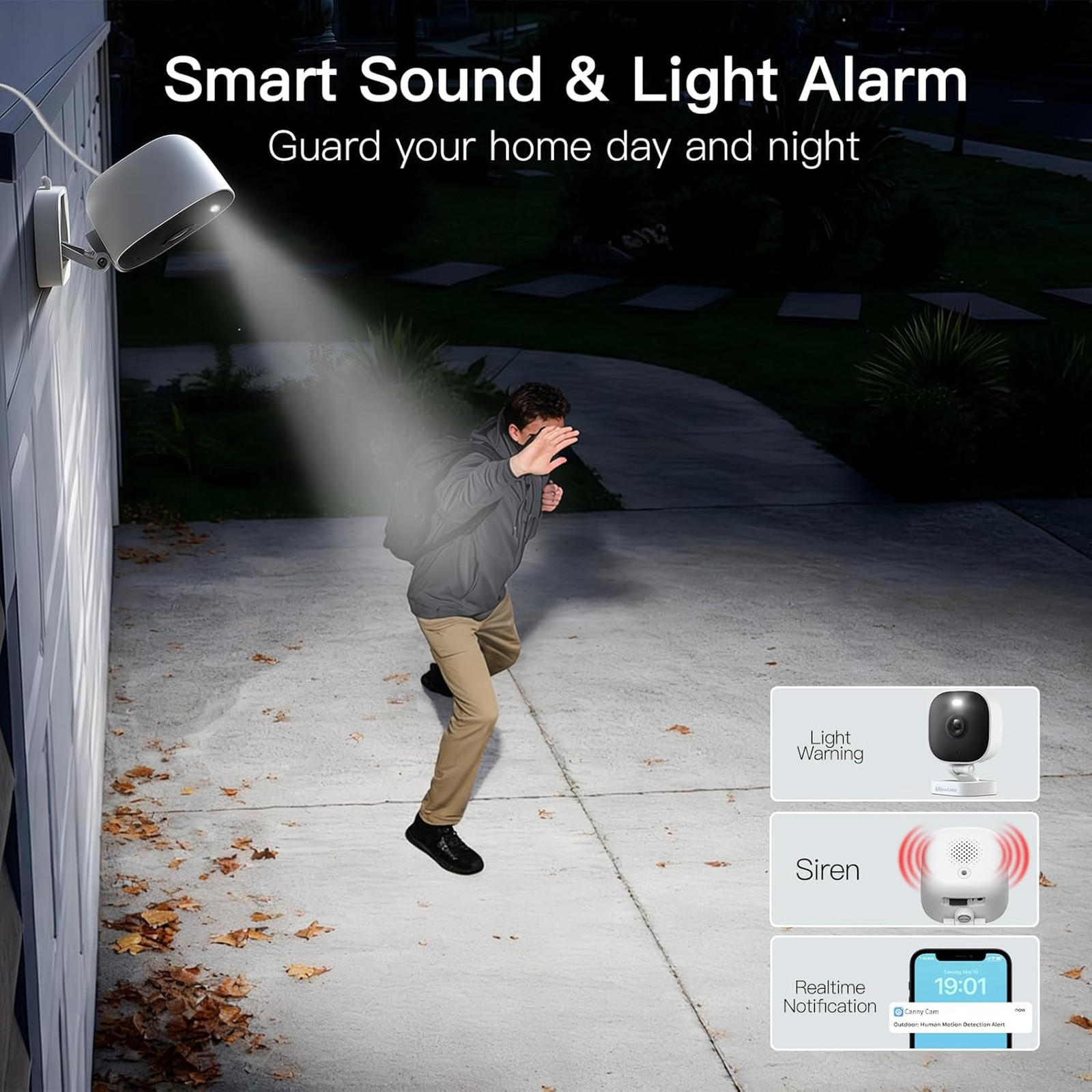 Outdoor Security Camera 2.5K Color Night Vision Motion Detection Spotlights IP66