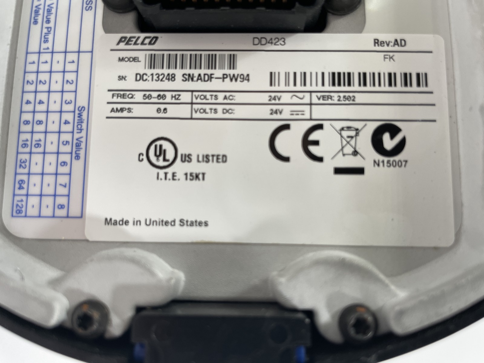 Pelco Spectra IV DD423 Color PTZ Dome Camera 23X Optical 12X Digital – See Desc