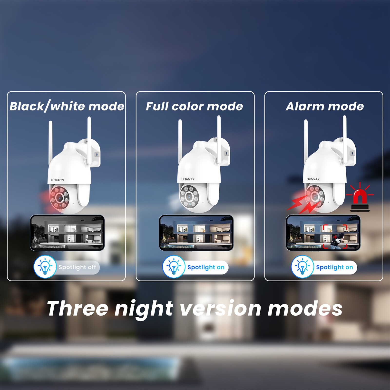 ARCCTV WiFi Security Camera 360 °PTZ 5Ghz 3MP 2Way Audio Home Outdoor 2PACK