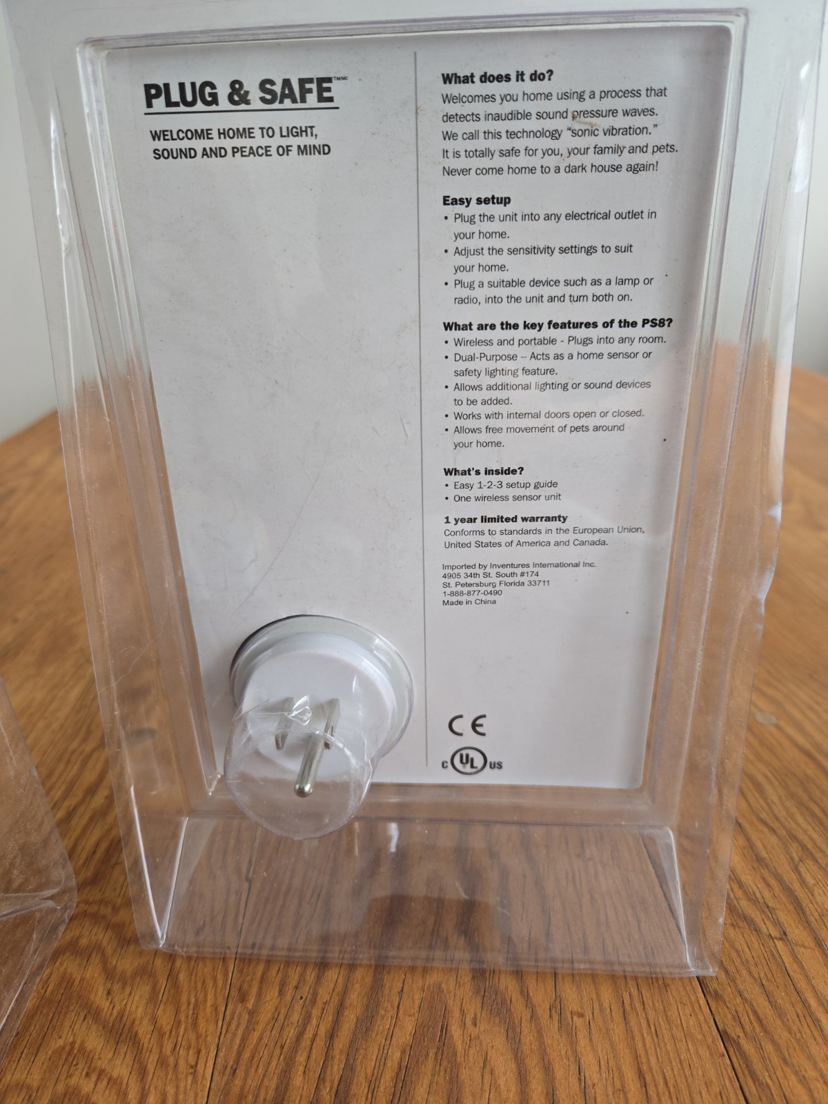 Plug & Safe PS8 Motion Sensor Detectors & Sirens Set/3 Each For Multiple Rooms