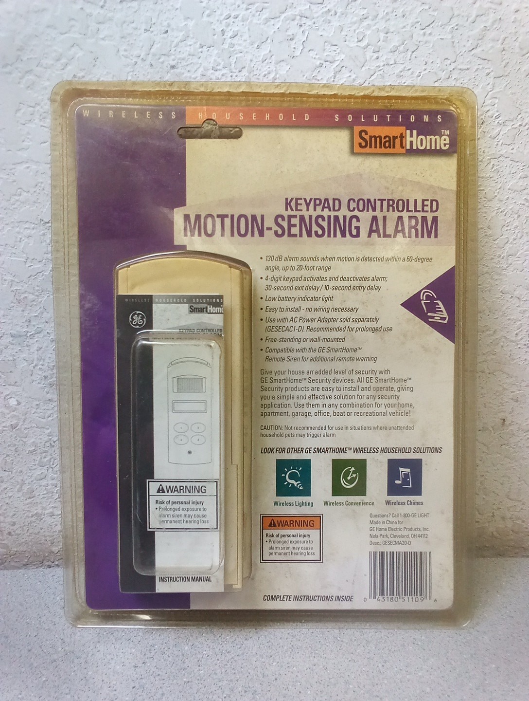 GE SmartHome Key Pad Controlled, Motion Sensing Alarm