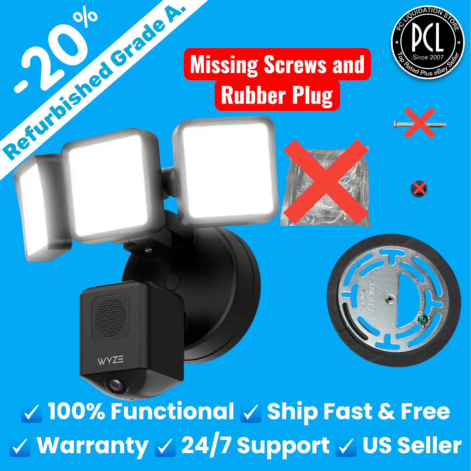 ✅ Wyze Cam Floodlight Pro 3000 Lumen LEDs 180° Wide View 2K HD Outdoor READ ✅