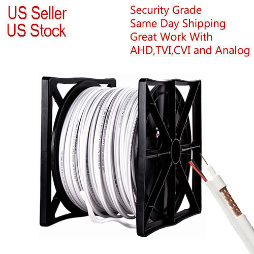 RG59 WHITE 500FT BULK SIAMESE CABLE 20AWG+18/2 CCTV SECURITY CAMERA WIRE