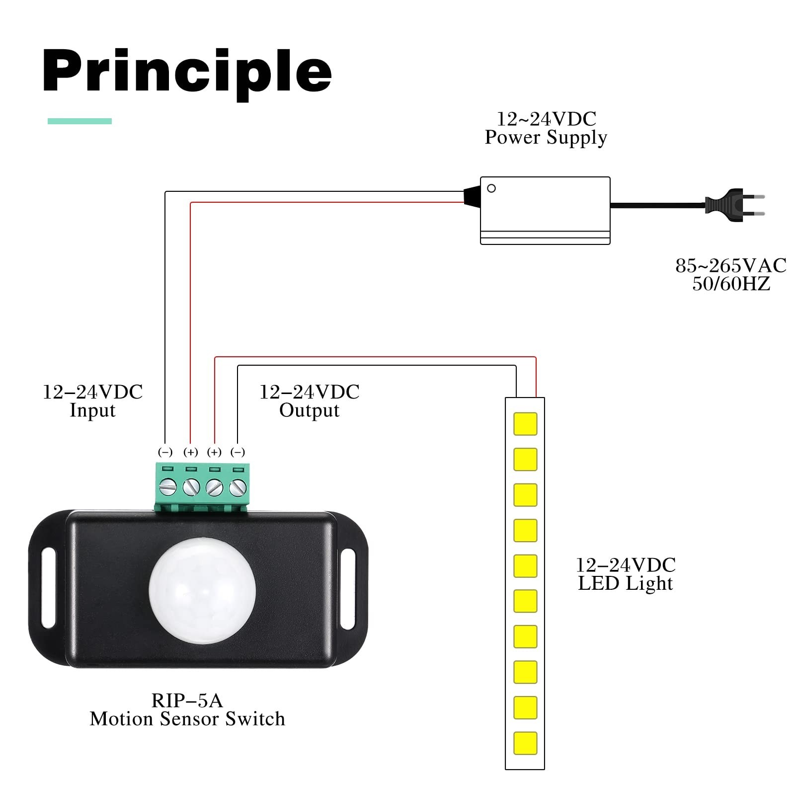 6 Pack PIR Motion Sensor LED Light Switch – 12V/24V Infrared Detector with Timer