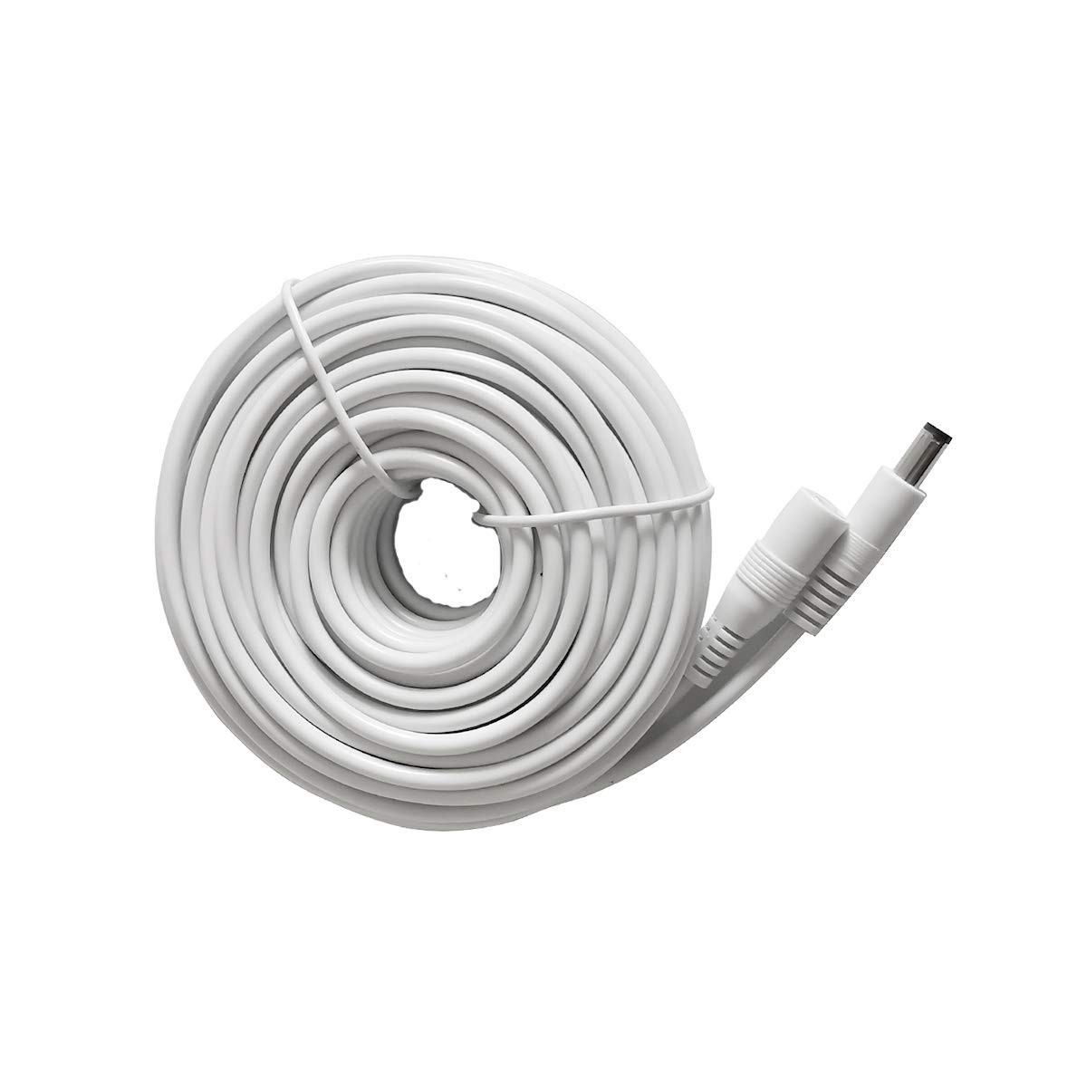 50ft 15M 12V DC Power Extension Cable, 5.5mm x 2.1mm, IP Camera, White, Cord