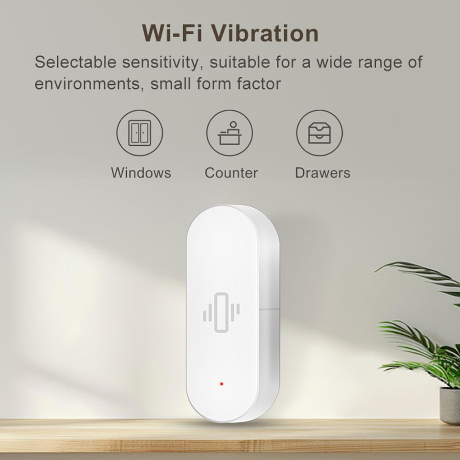 Wireless Glass Break Detector with App Alerts and Adjustable Sensitivity (2-Pack
