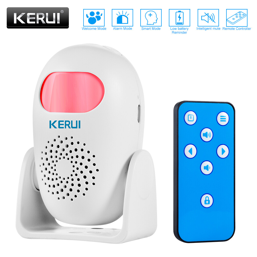 Wireless Infrared Motion Sensor 100dB Loud Alarm Anti-theft Detector with Remote