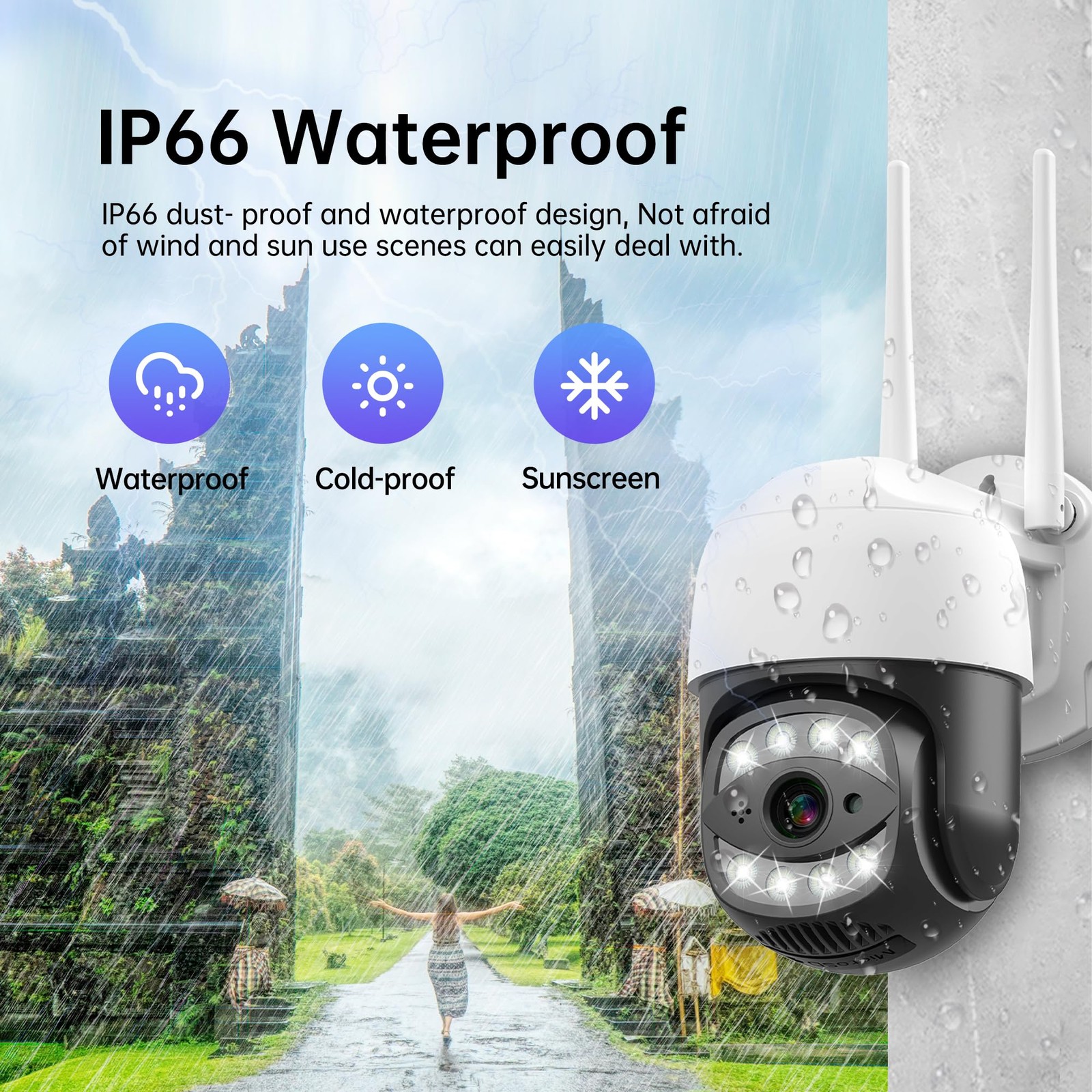 3MP Dome Camera Outdoor Security WiFi Pan/Tilt/Zoom Automatic Tracking Color …