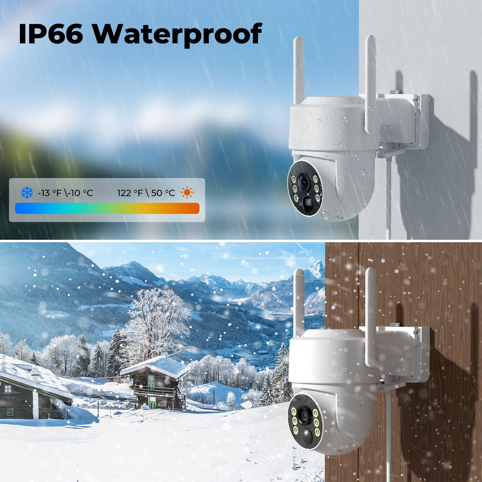 CAMCAMP Wireless Color Security Camera System Solar Battery Powered 2-Way Audio