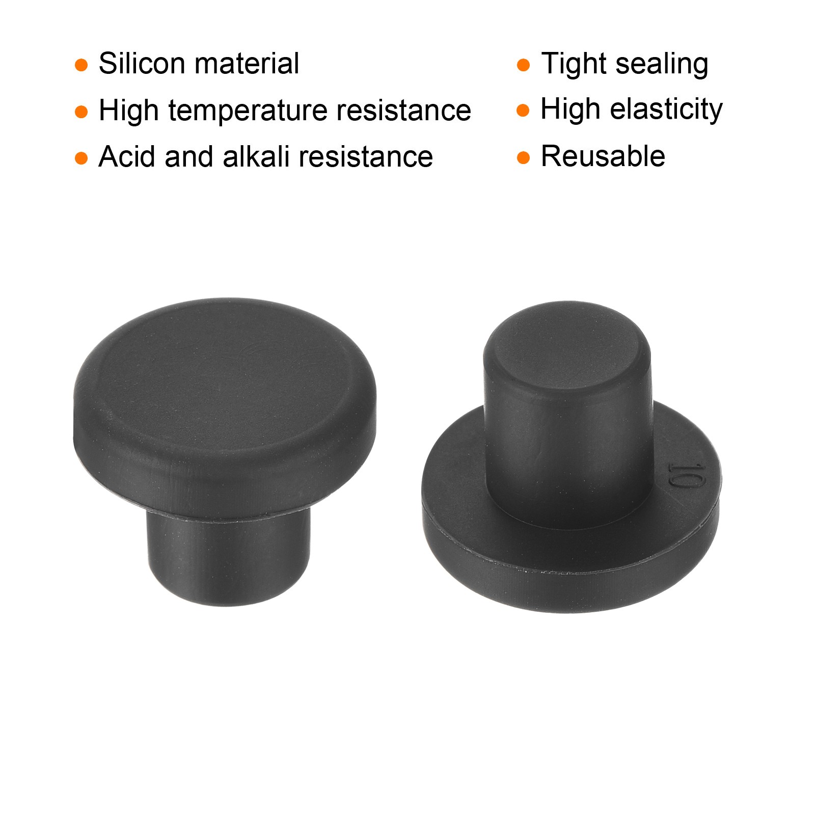 High Temp Silicone Plug t Shaped Silicon Stopper Black 18x14x4mm 12pcs