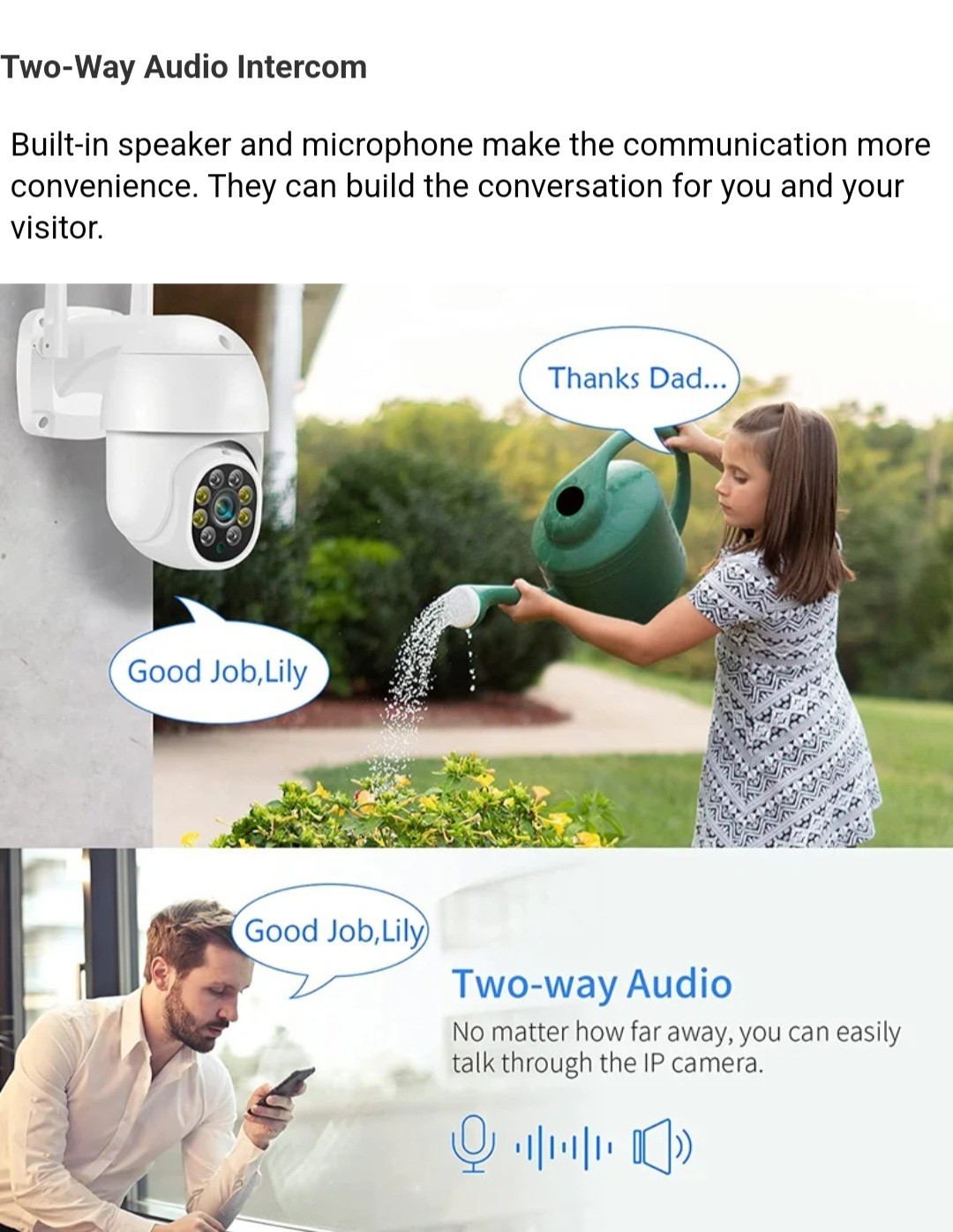 Full HD 1080P Auto Tracking Wireless IP Security Camera Outdoor Human Detection
