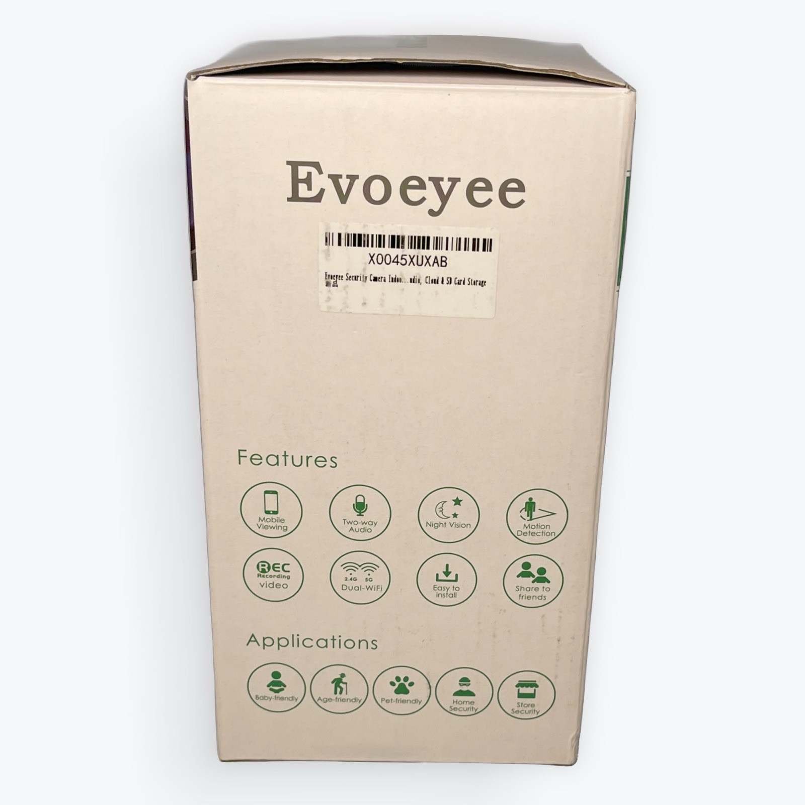 Evoeyee 2K HD WiFi Indoor Security Camera Dual Band 2.4/5GHz Night Vision NewOBX