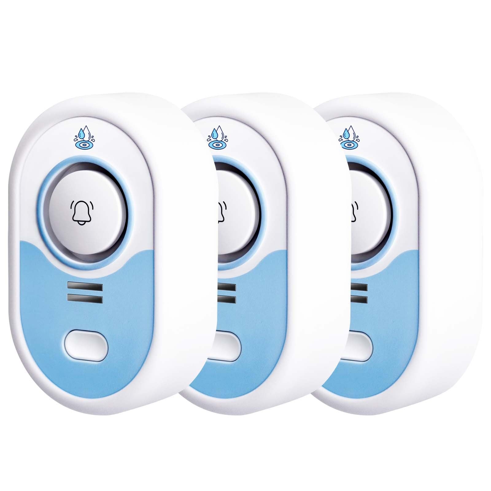 Water Leak Detector 100dB Alarm IP66 Waterproof LED Indicator Home 3 Pack
