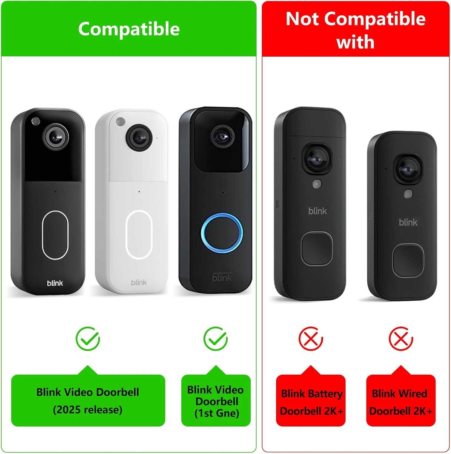 Black Anti-Theft Blink Doorbell Mount – Easy to Install, Weather-Resistant