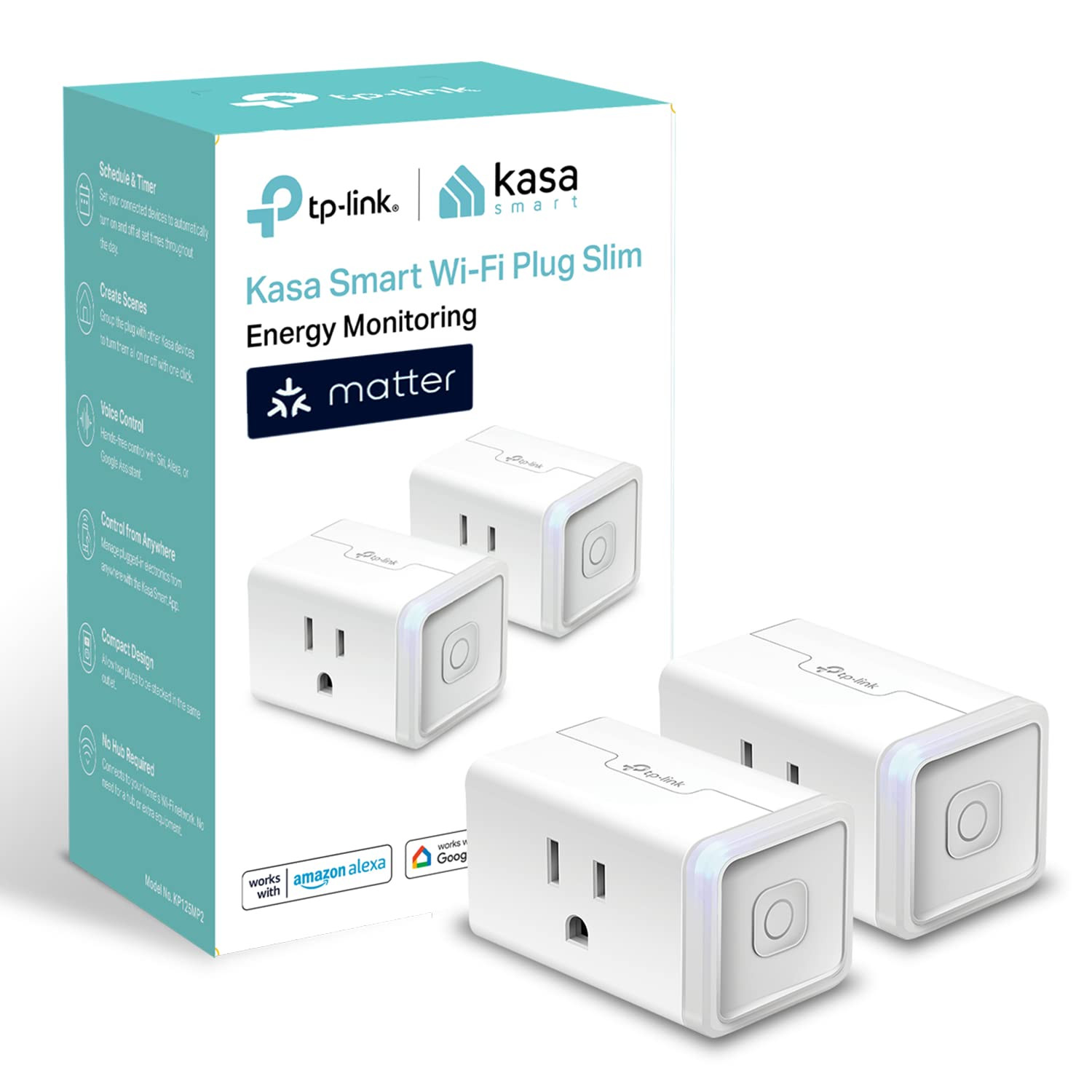 Plug, Matter Compatible, Energy Monitoring, Compact Design, 15A/1800W Max, Super