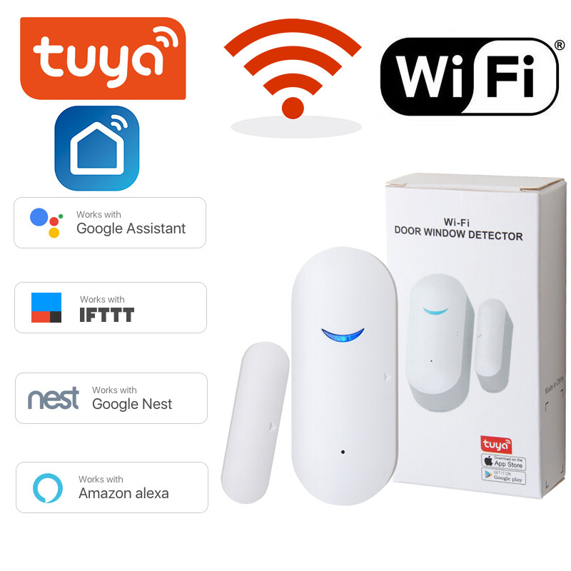 WiFi Wireless Smart Door Window Sensor Detector Safe Alarm for Alexa Google Home