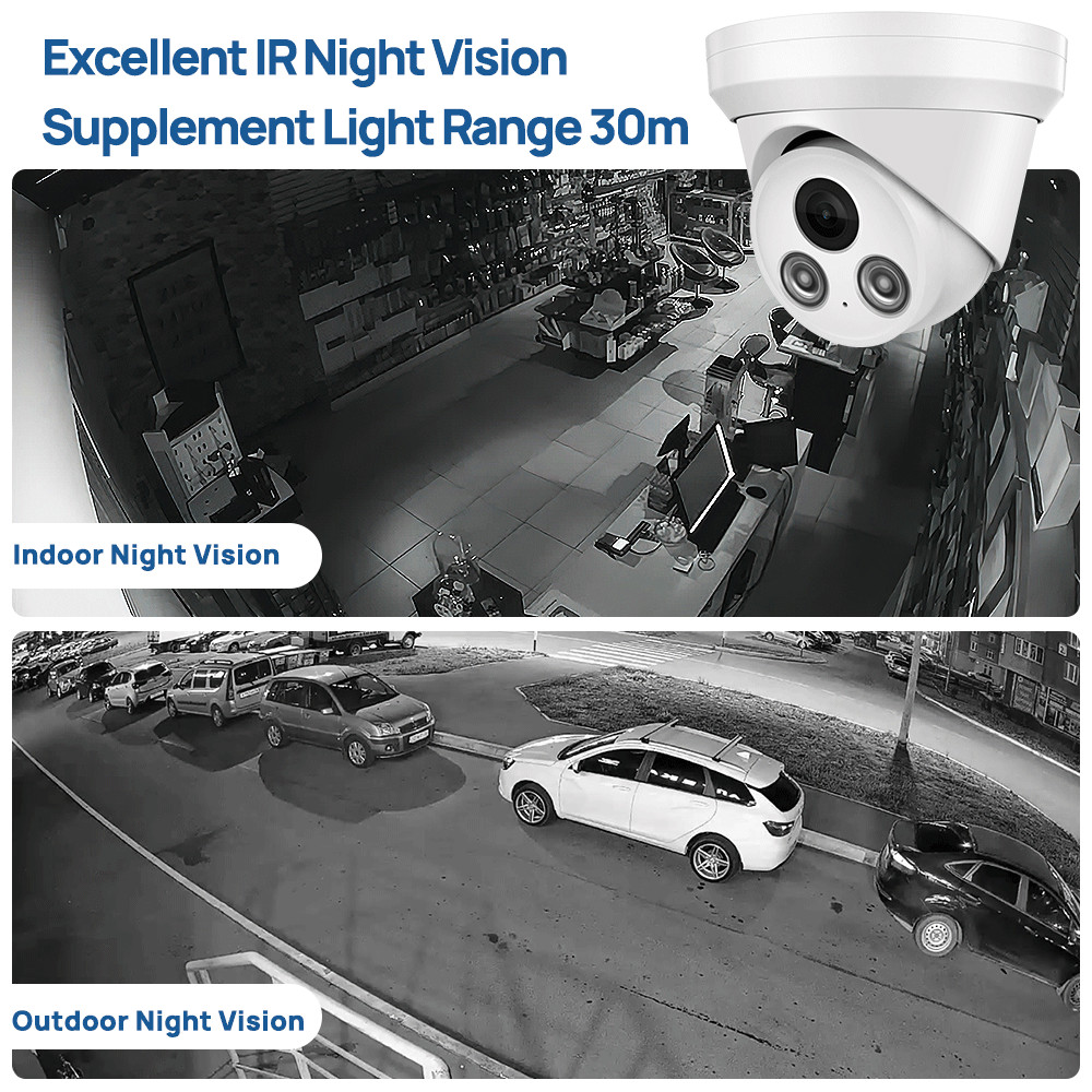 VIKYLIN 4MP IR 30M Night Vision Home IP Camera MIC WDR Outdoor IP67 Waterproof