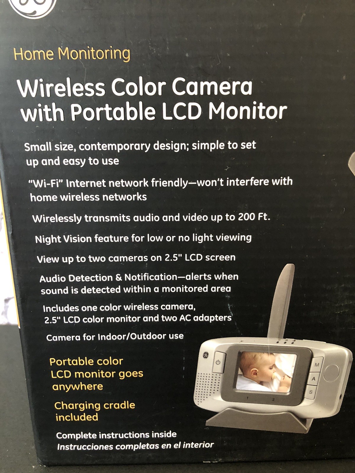 GE Home Monitoring Wireless Color Camera w/ Portable LCD Monitor -New Old Stock