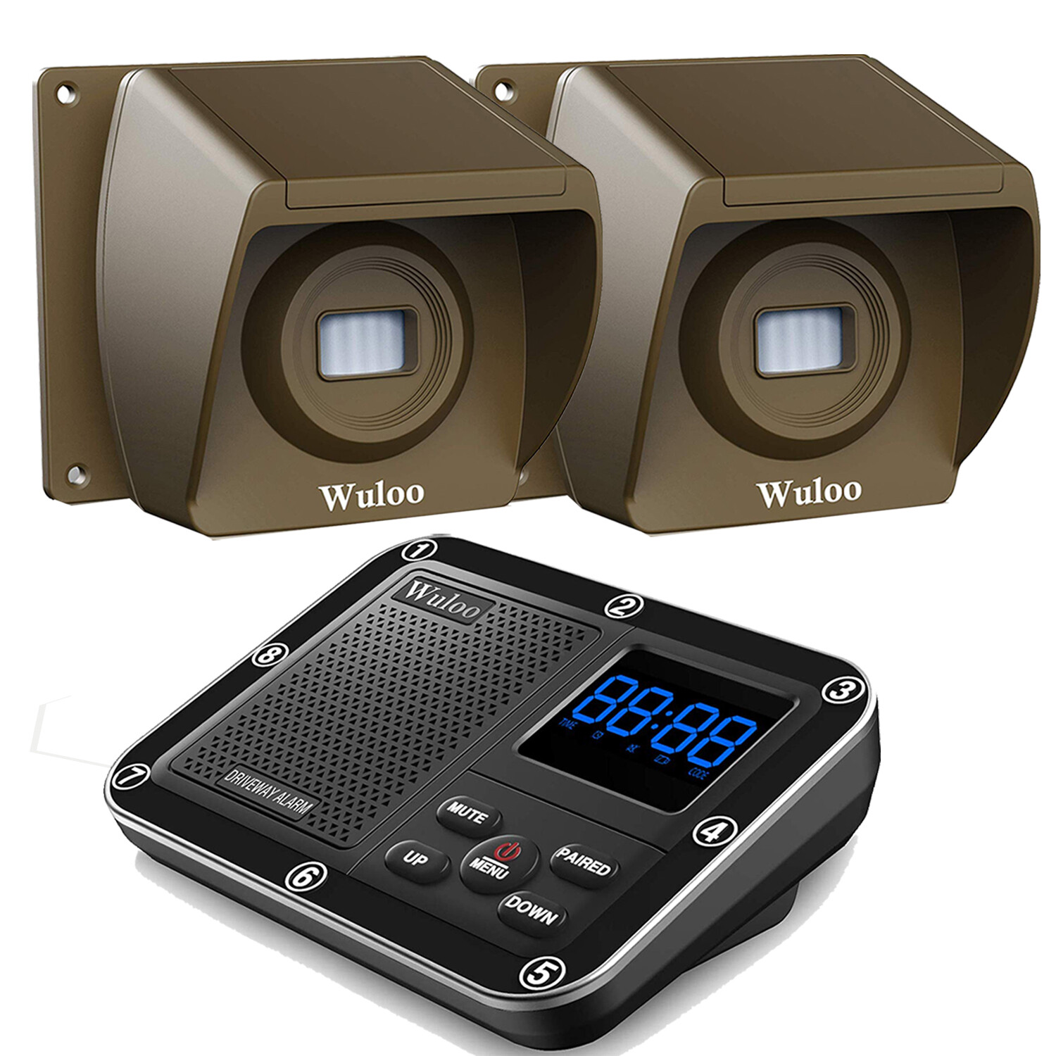Wuloo Home Yard Gate Driveway Alert Wireless Outdoor Motion Sensors Alarm System