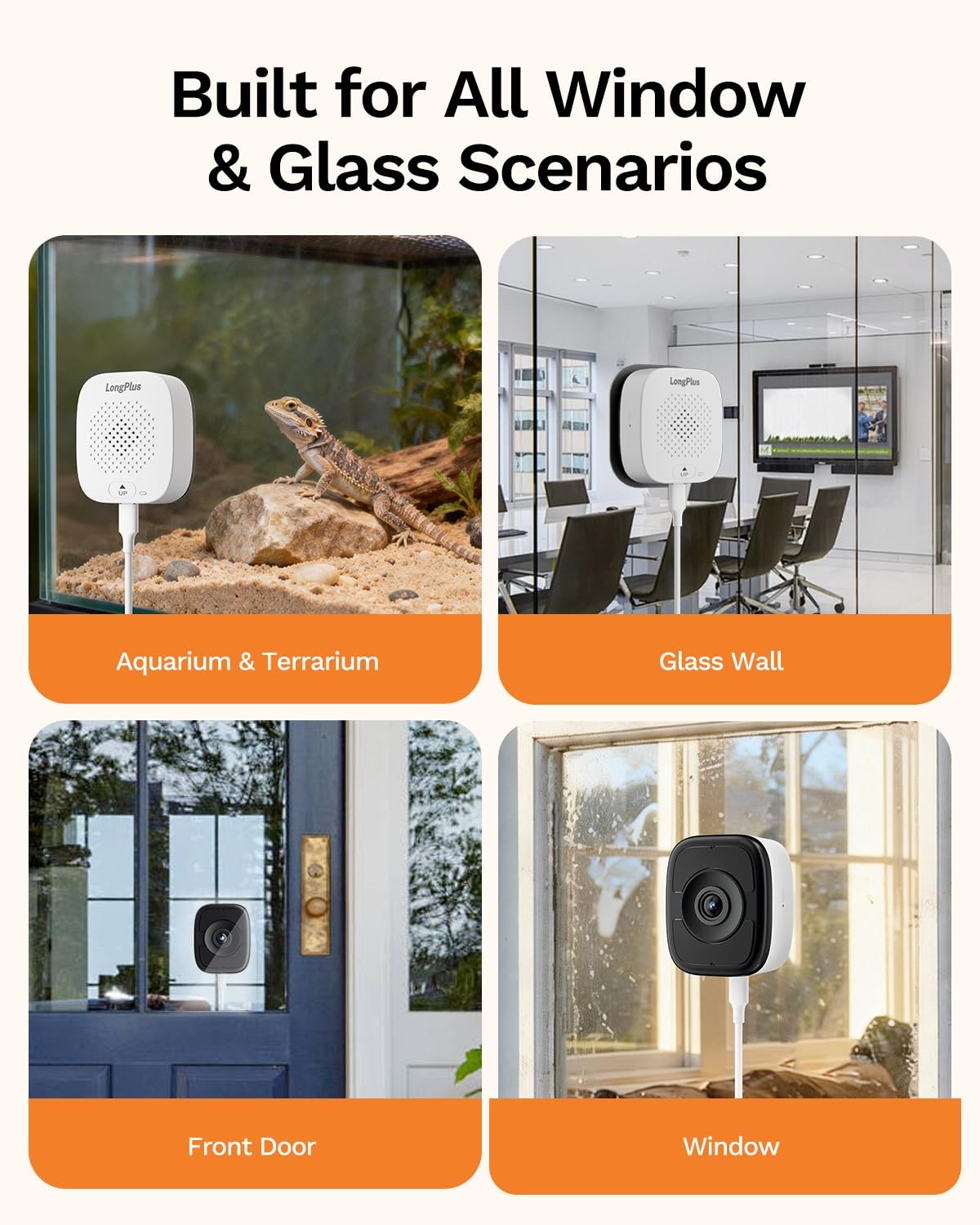 LongPlus 3K 5MP Magnetic Window Camera with Night Vision 2.4&5GHz WiFi Safeview