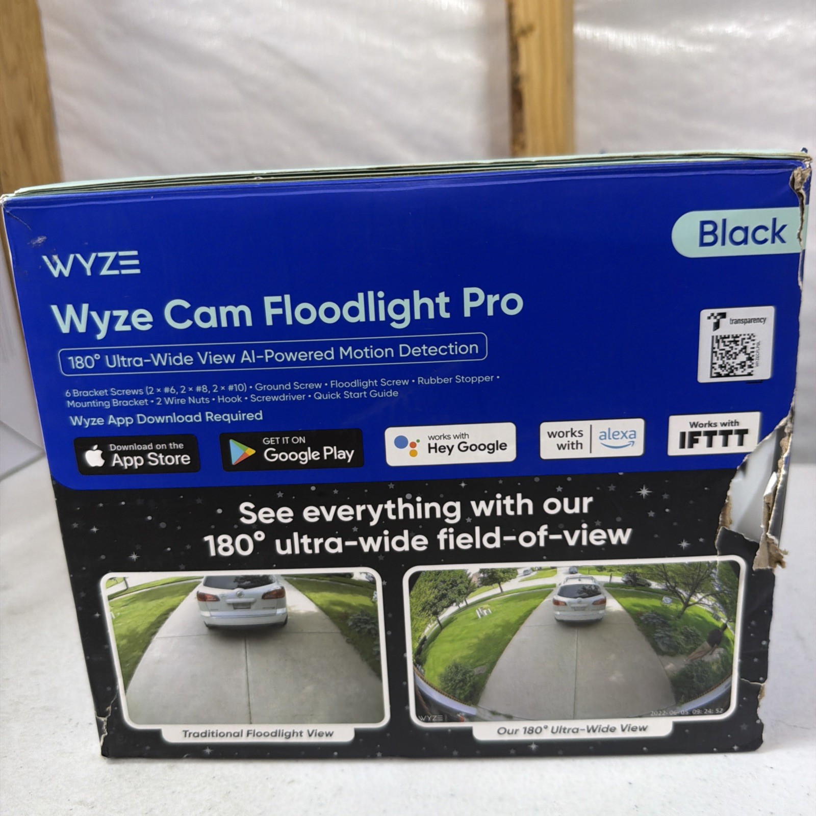 Wyze Cam Floodlight Pro, 3000 Lumen LEDs, 180° Wide View 2K HD Outdoor BLACK