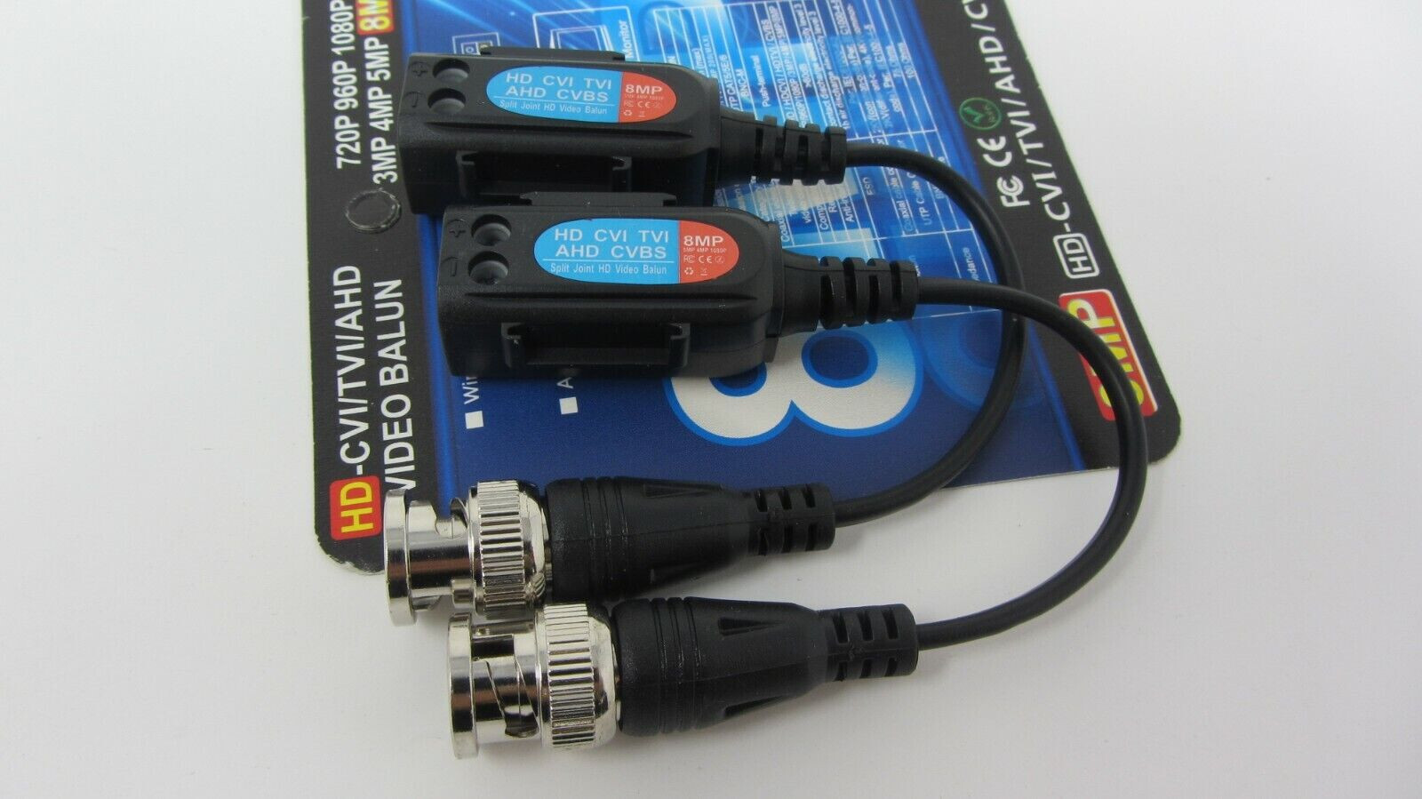 200Pcs (100Packs of 2) CCTV BNC Video Balun, US SELLER